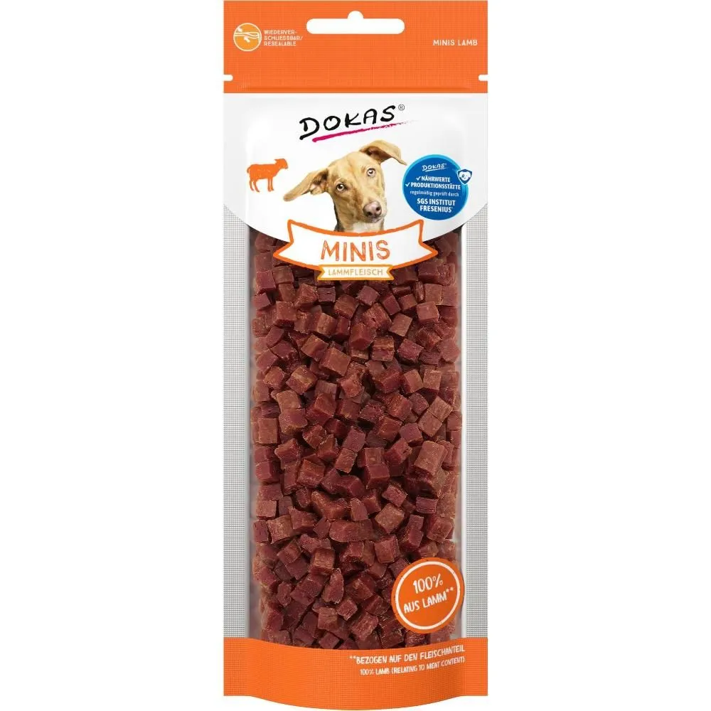 Dokas Minis lam 70 g - små naturlige hundesnacks